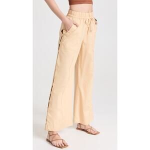 Sea Sia Solid Side Gold Cotton Cut Out Pants Size S